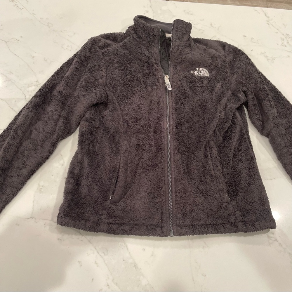 The North Face “Osito” dark grey silken fleece zip up jacket - Picture 1 of 15